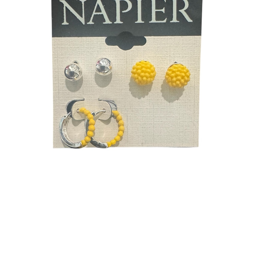 Napier Yellow and Silver Earring Trio